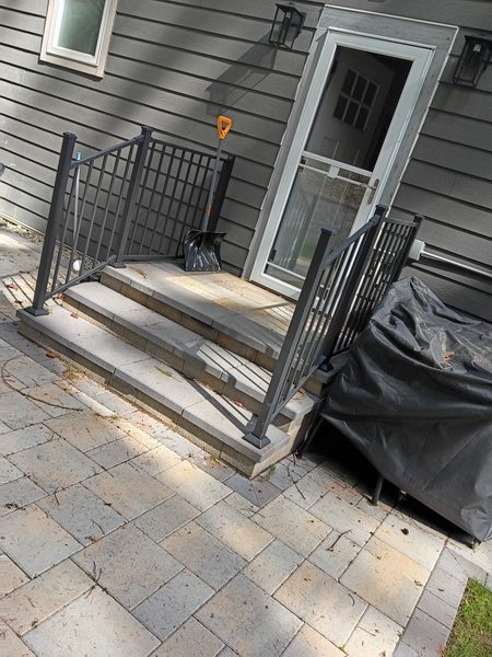 Basic concrete entry steps before patio project